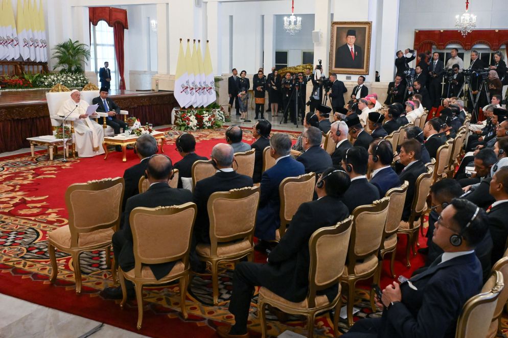 Il Papa pronuncia il suo discorso - ANSA/ALESSANDRO DI MEO