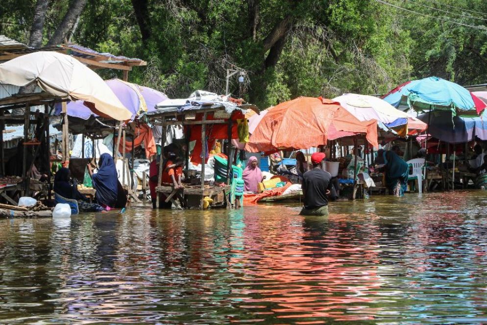 Il mercato allagato di Beledweyne - Ansa
