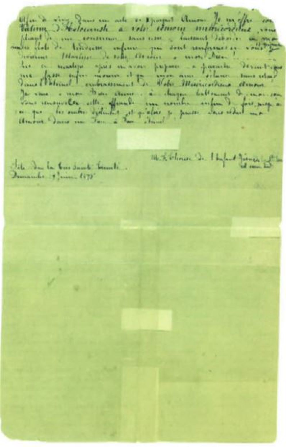 La seconda pagina del manoscritto con l’Atto di offerta all’Amore Misericordiosoredatto da santa Teresa di Lisieuxil 9 giugno 1895 - -