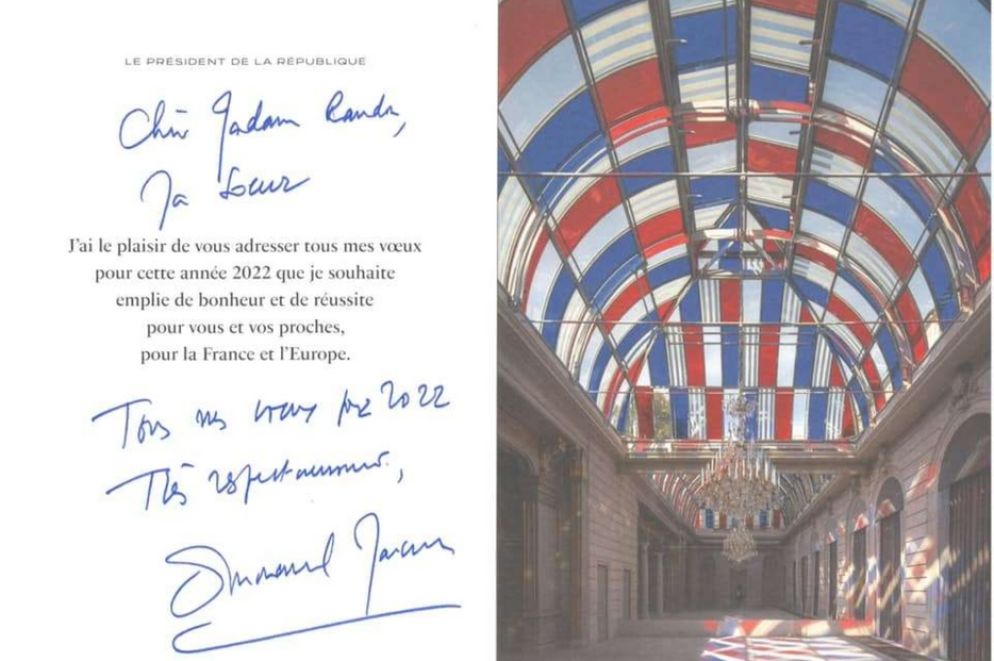 Il biglietto di auguri di Macron a suor André - Dal profilo Facebook della casa di riposo