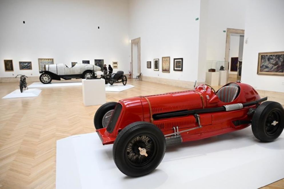 Una sala della mostra “Il tempo del Futurismo” alla Galleria Nazionale d'Arte Moderna e Contemporanea (Gnam) di Roma - Ansa/Maurizio Brambatti
