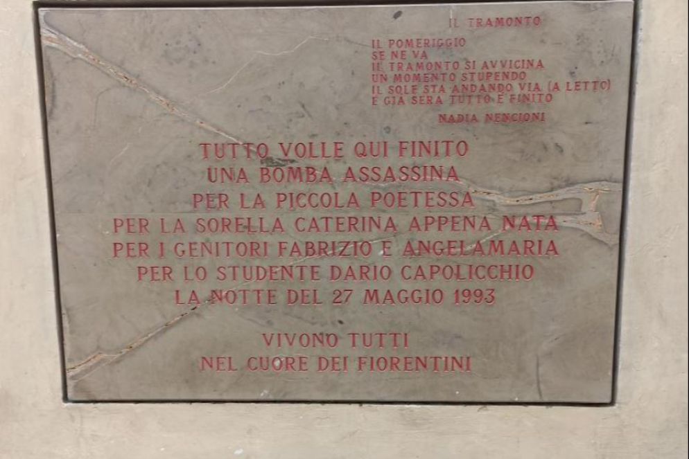 La targa commemorativa dedicata alle vittime della strage - .