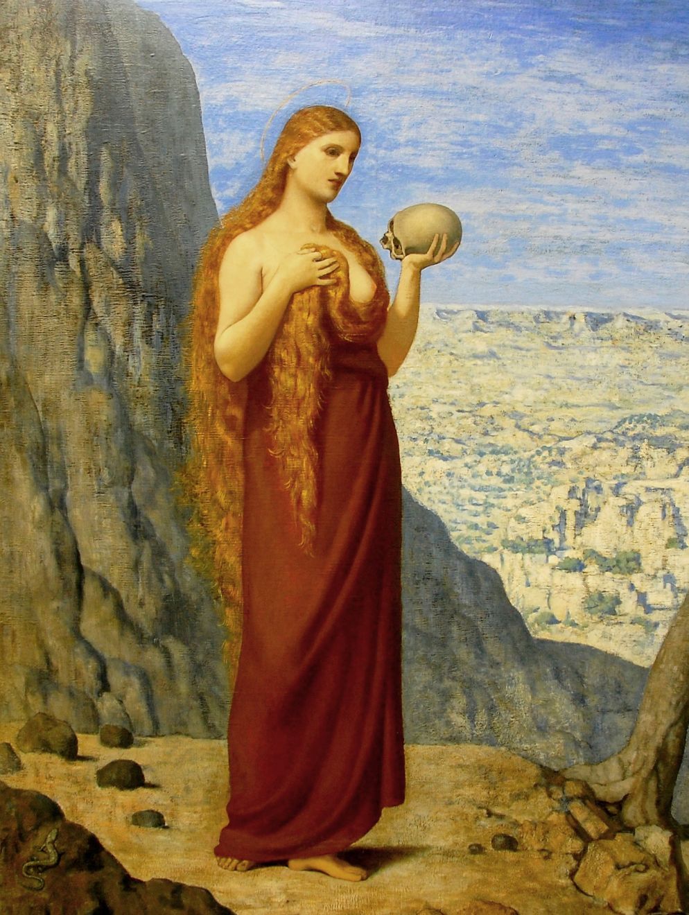 Pierre Puvis de Chavannes (1824–1898) Maria Magdalena nel deserto. 1870 Olio su 157 × 106 cm Städel Museum Francoforte.