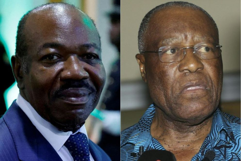 Ali Bongo e lo sconfitto al voto Ondo Ossa - Ansa