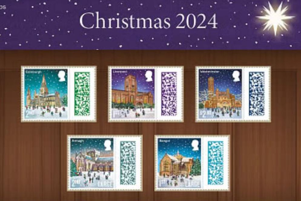 I cinque valori filatelici per il Natale 2024 delle Poste britanniche - .