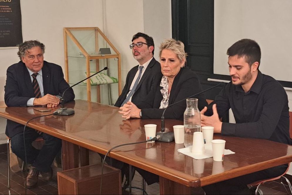 Roma, i familiari dei desaparecidos alla Fondazione Basso. Da sinistra: Jorge Ithurburu, Pedro Sondereguer, Marie-Noele Erize, Emiliano Rostagno - L.Liv.