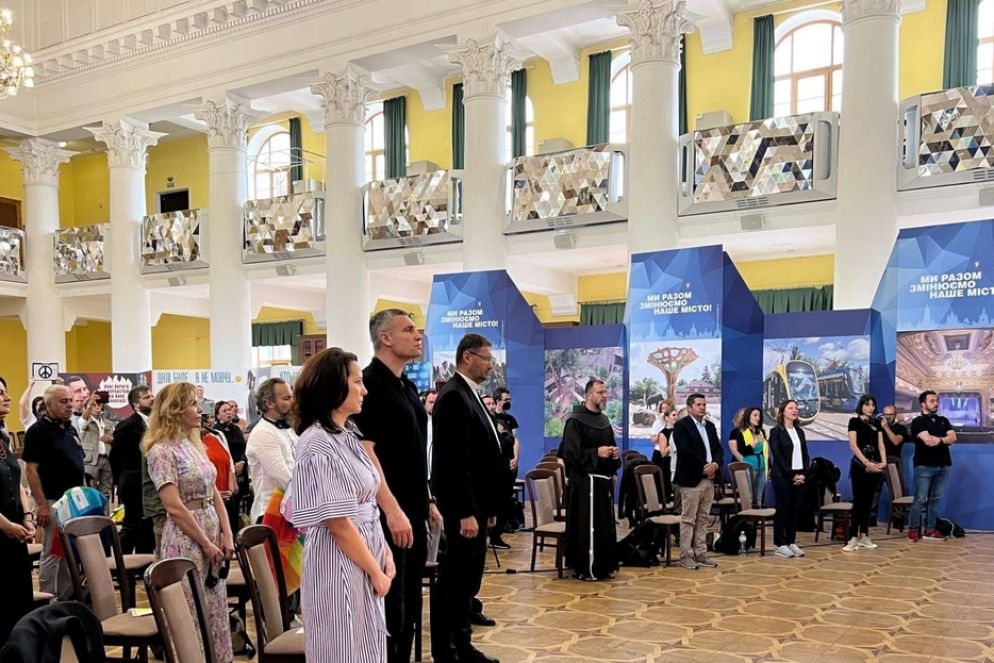 Un momento della manifestazione dei pacifisti a Kiev - G.G.