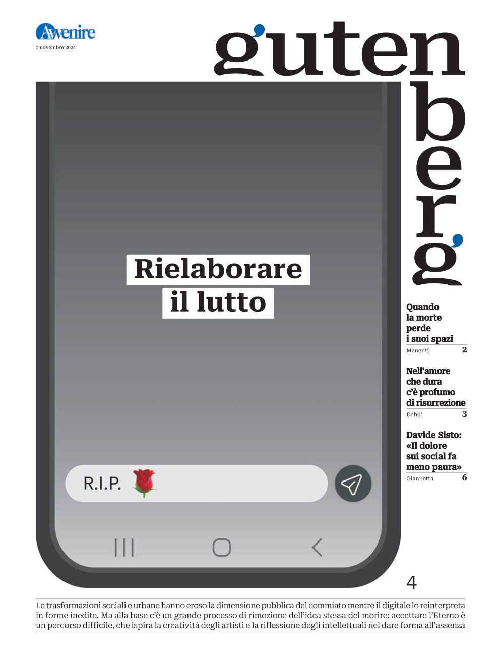 La copertina di "Gutenberg" n. 4, 1° ottobre 2024 - -