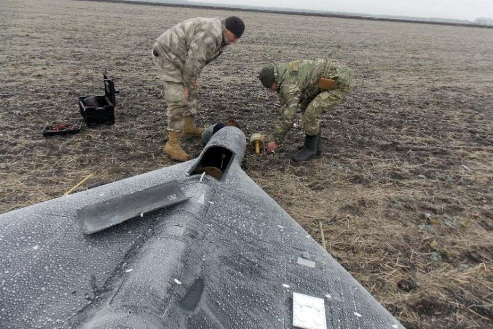 Drone russo precipitato in Ucraina