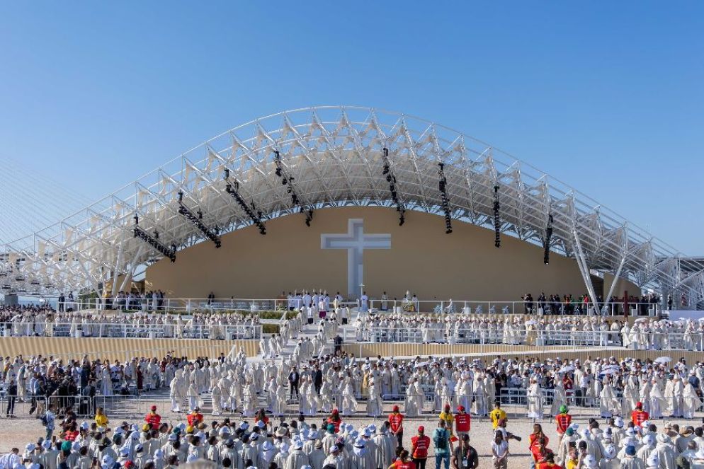 Il grande palco della Veglia e della Messa che conclusero la Gmg di Lisbona 2023 al Parco Tejo - Agenzia Romano Siciliani