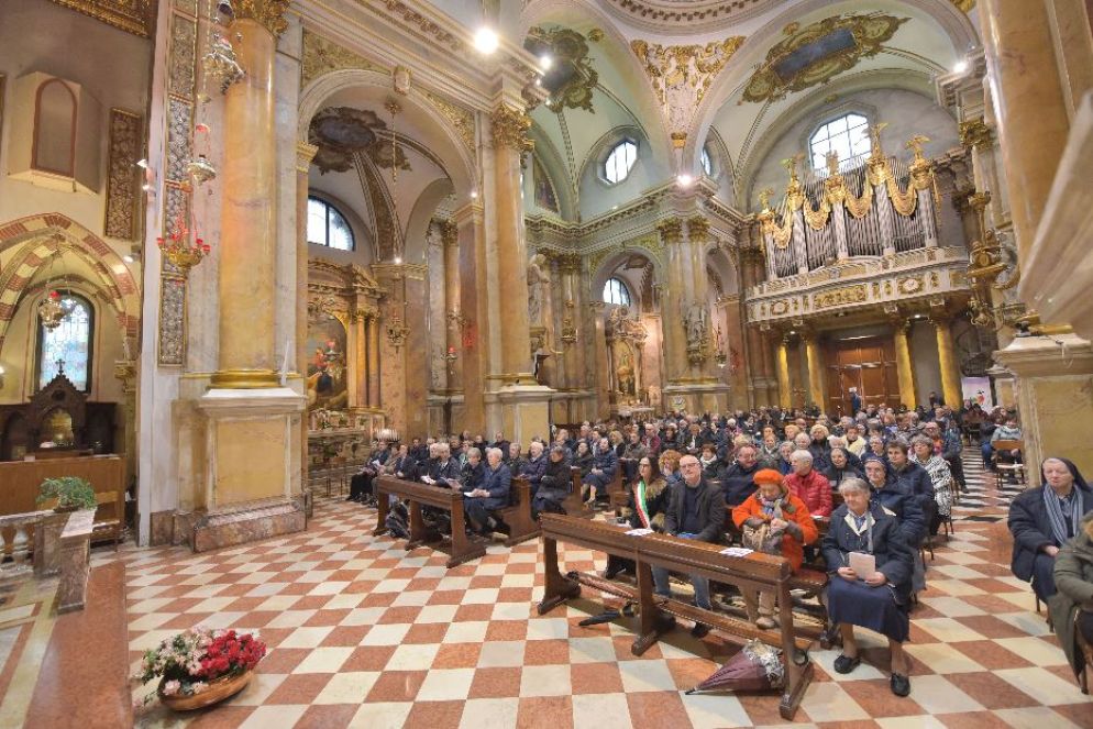 Un momento della celebrazione per i 75 anni delle Orsoline del Sacro Cuore di Maria a Monte Berico (Vicenza) - Piero Baraldo ph.