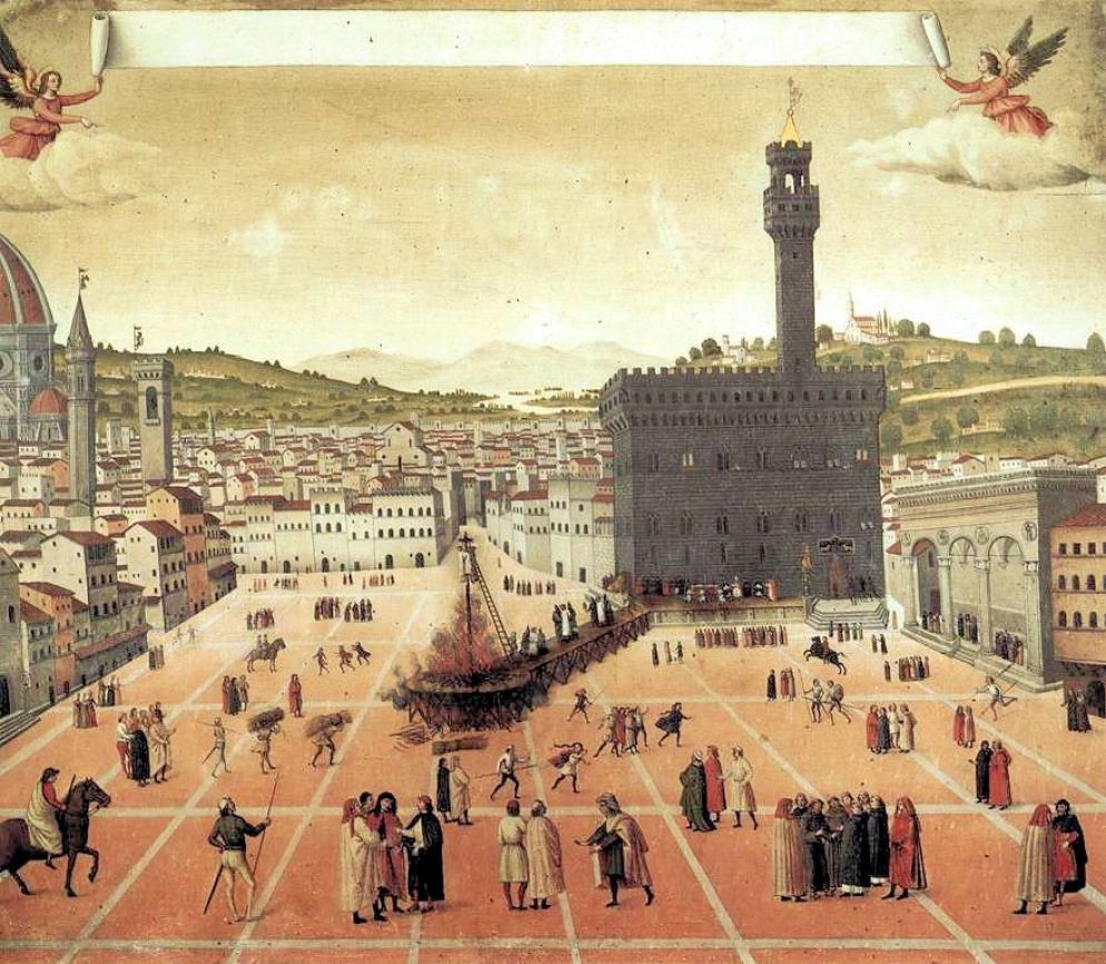Impiccagione e rogo di Savonarola e due confratelli in Piazza della Signoria - .