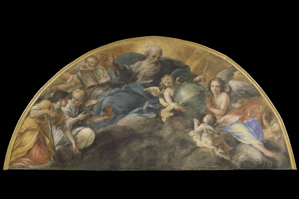 Plautilla Bricci, "Un angelo offre il cuore di Gesù all'Eterno Padre"