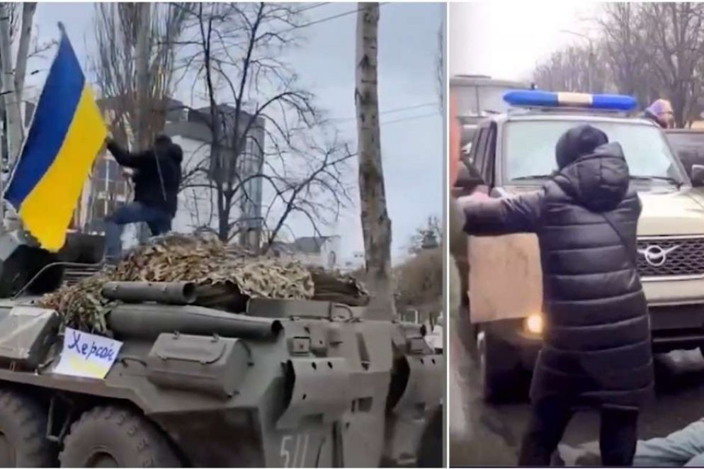 Le proteste dei cittadini a Kherson, in Ucraina - .