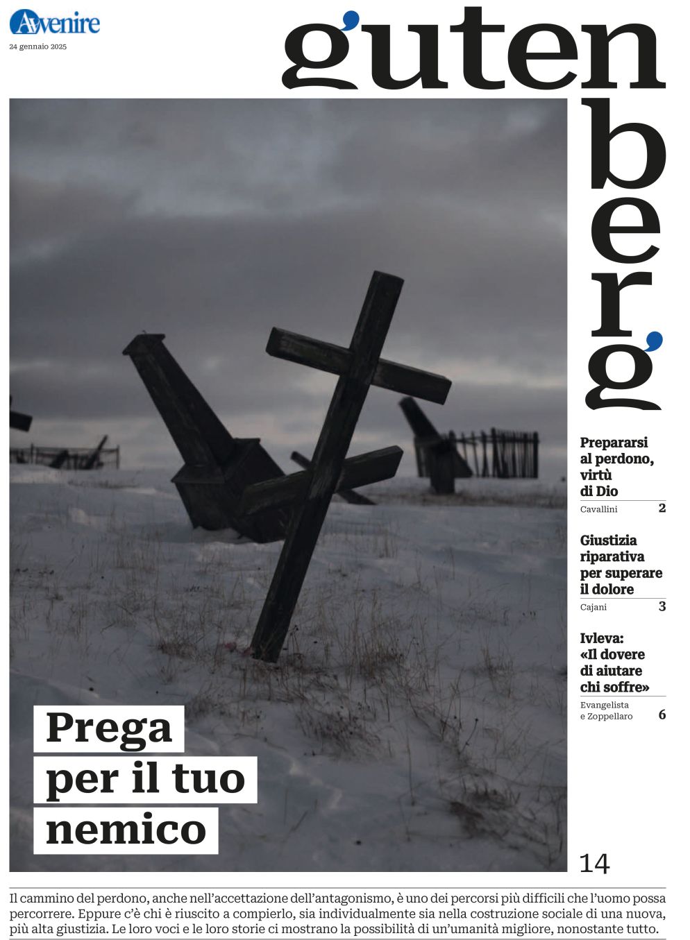 La copertina di "Gutenberg" n. 14, 24 gennaio 2025 - -