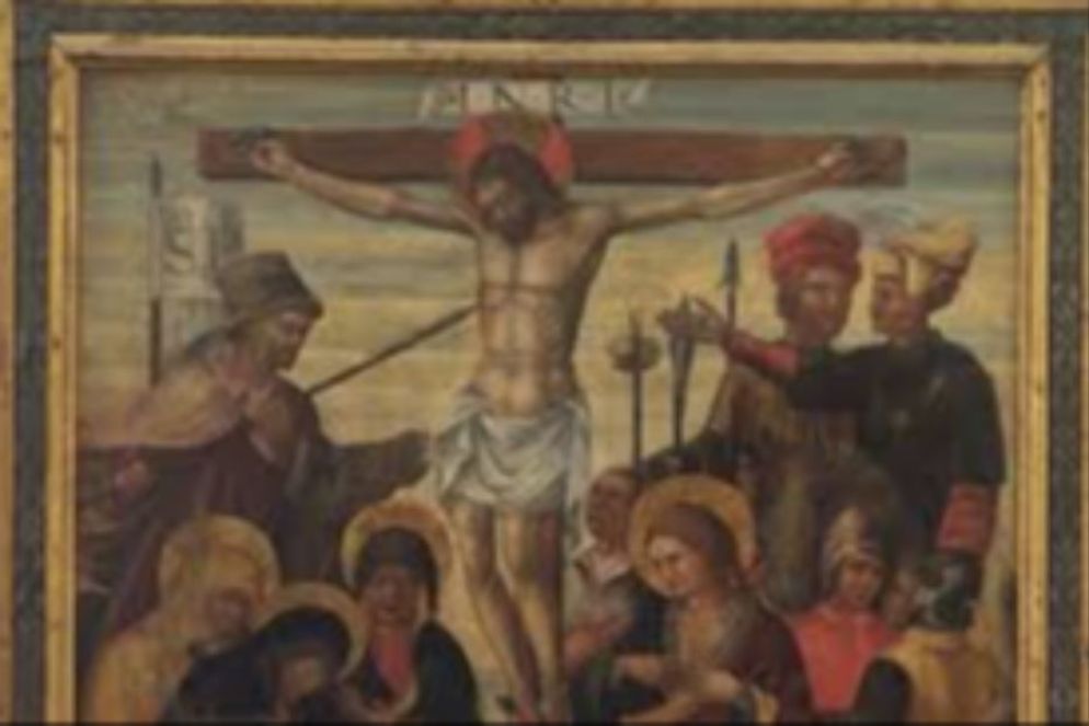 Lo stendardo di Antonio Alberti da Ferrara raffigurante la Crocifissione - Ansa