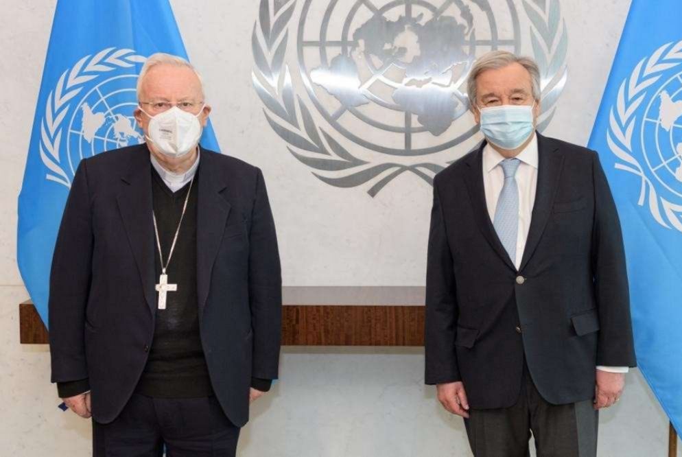 Il cardinale Gualtiero Bassetti e il segretario Onu, António Guterres, al Palazzo di Vetro a New York - Rondine-Cittadella della pace