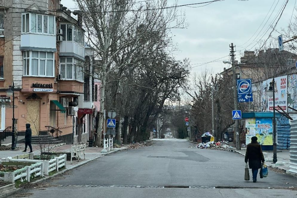 Le strade deserte nel centro di Kherson - Gambassi