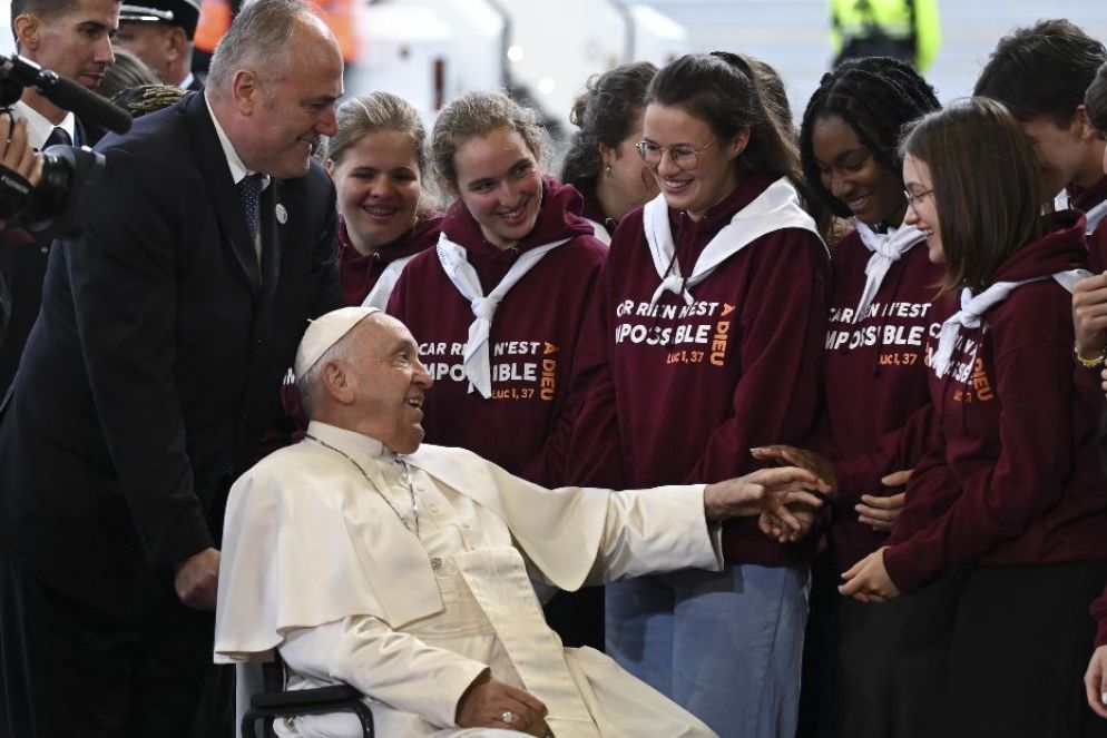 Un momento della visita - Ansa