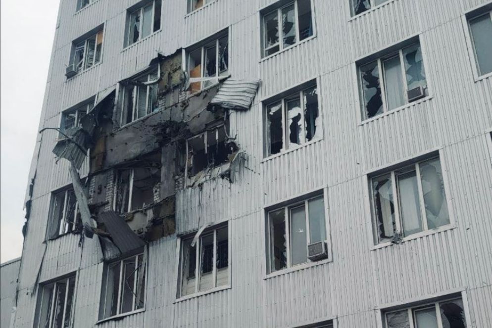 Gli appartamenti bersagliati dai mini-droni russi a Kherson - .