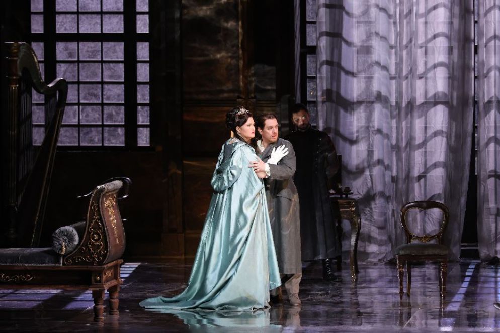 Chiara Isotton e Francesco Meli nel secondo atto di "Tosca" durante le prove al Teatro alla Scala di Milano - Brescia e Amisano-Teatro alla Scala