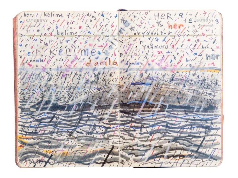 Le pagine di un taccuino dello scrittore premio Nobel Orhan Pamuk - Courtesy Orhan Pamuk