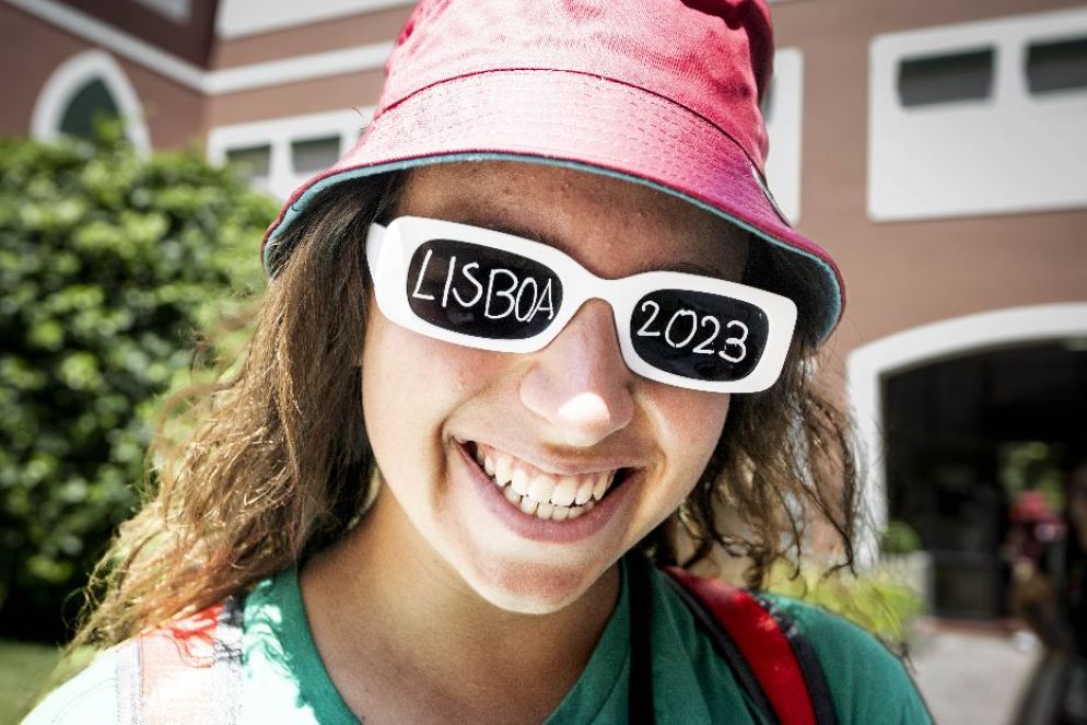 Una pellegrina italiana a Casa Italia durante la Gmg di Lisbona 2023 - Agenzia Romano Siciliani