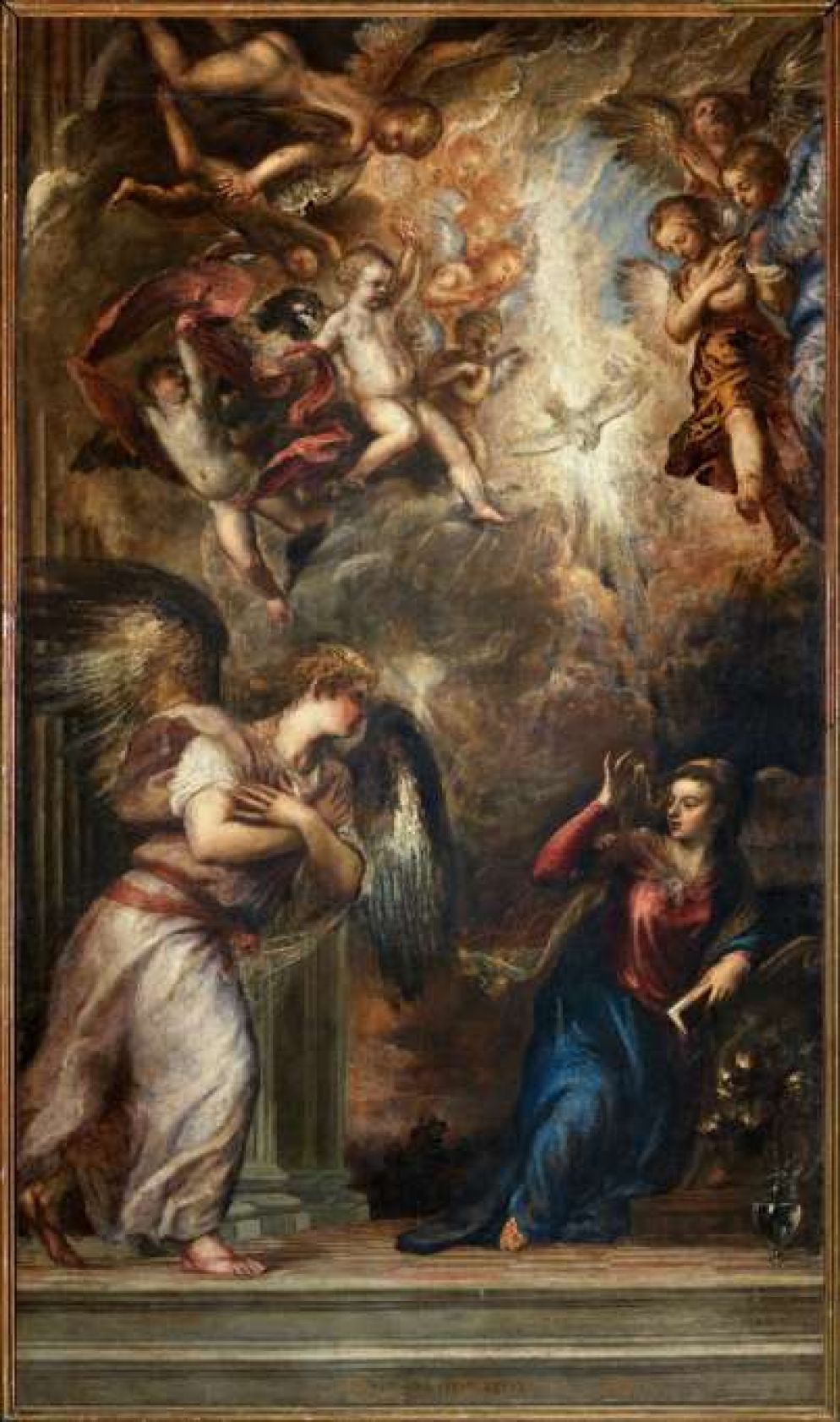 Tiziano, "Annunciazione", 1563-1565, particolare. Venezia, chiesa di San Salvador - Cameraphoto Arte Venezia