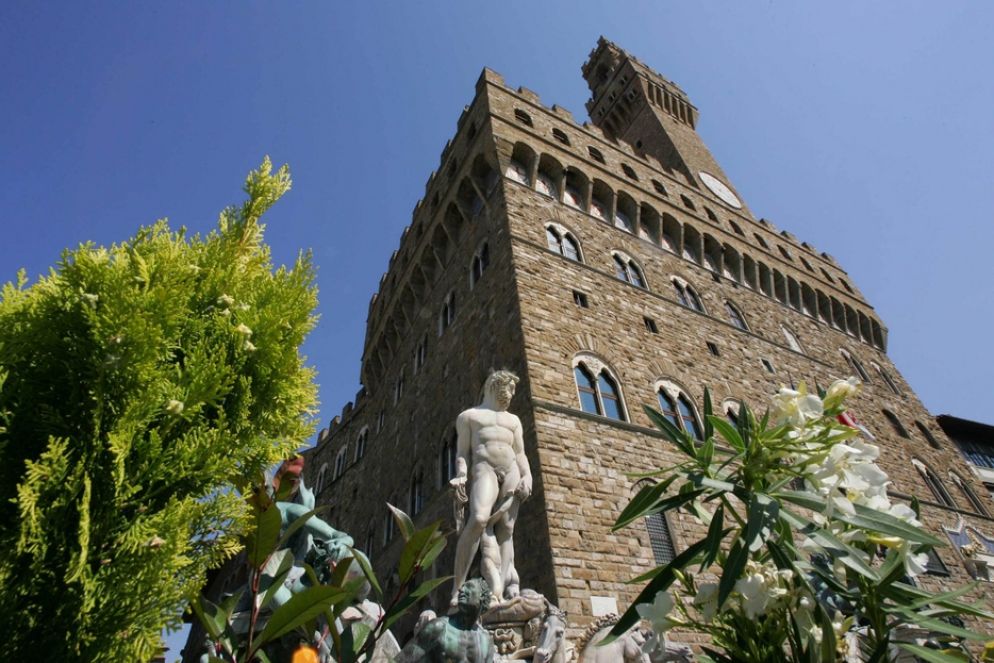 Palazzo Vecchio, sede del municipio a Firenze che ospiterà l'incontro dei sindaci del Mediterraneo - Ansa