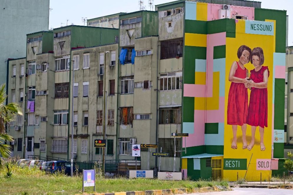 Il murales del Parco verde di caivano - ANSA