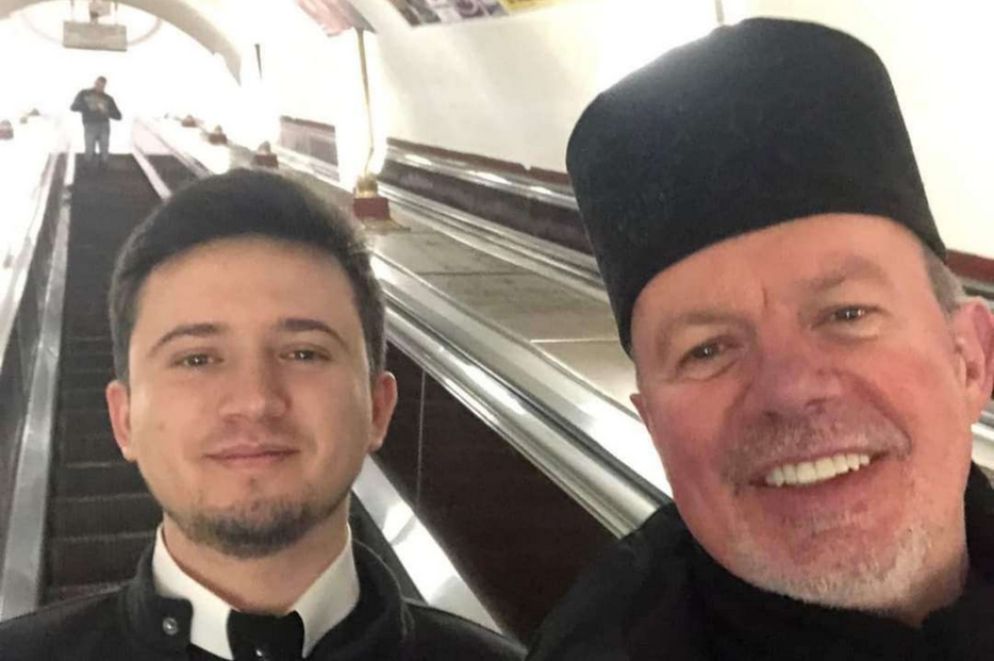 Padre Toma (a destra) e padre Giosafat - Chiesa greco-cattolica