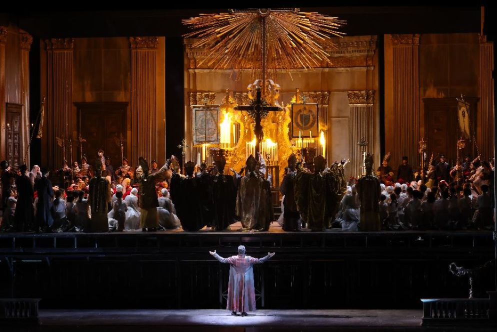 Luca Salsi nel primo atto di "Tosca" durante le prove al Teatro alla Scala di Milano - Brescia e Amisano-Teatro alla Scala