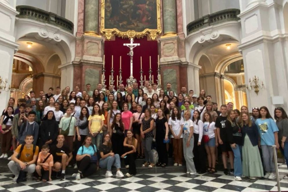 Una sosta nel viaggio dei giovani ucraini verso Lisbona - Foto padre Roman Demush