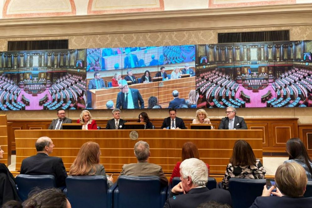 Un momento dell'incontro sulle ripartenze al Senato - .