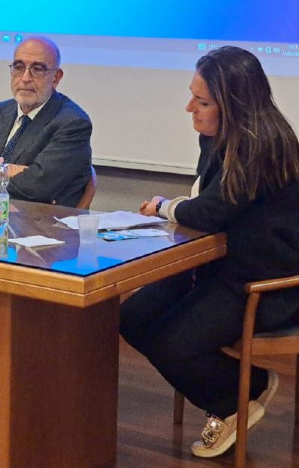 Il professor Mario Sabatelli (Centro NeMo) e Paola Rizzitano (Aisla) - undefined