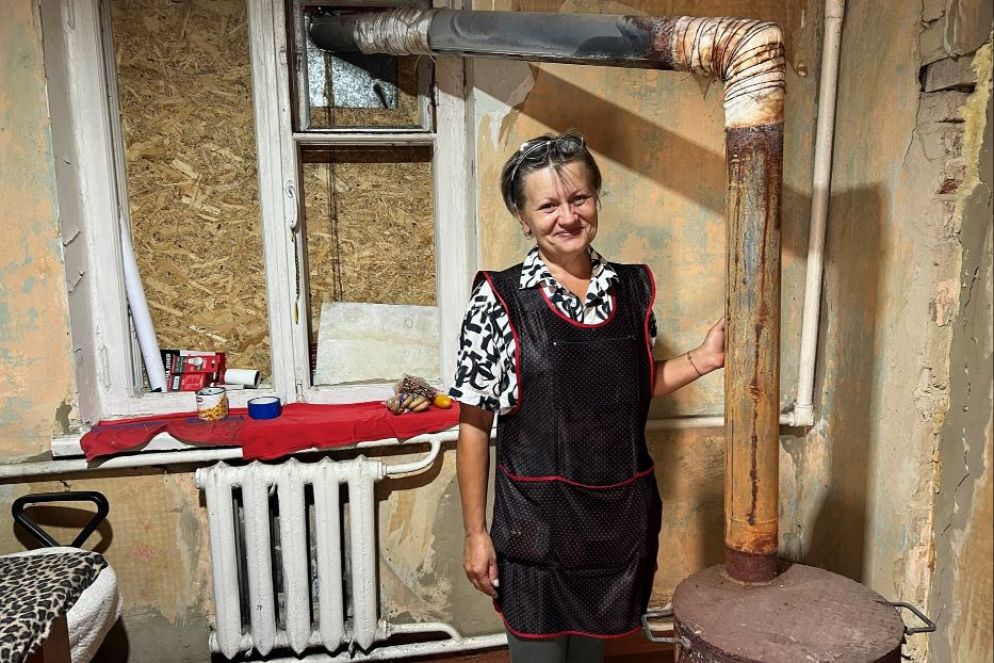 Natalia Treubonava ha la casa distrutta dei missili russi nel villaggio di Shestakove - Gambassi