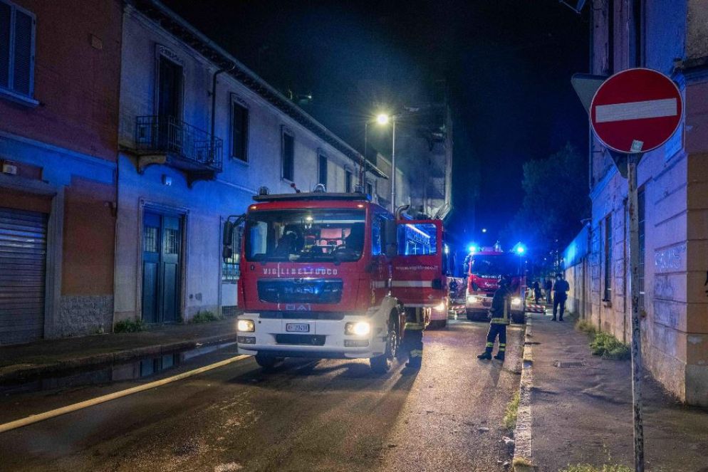 I vigili del fuoco sul luogo della tragedia a Milano - ANSA