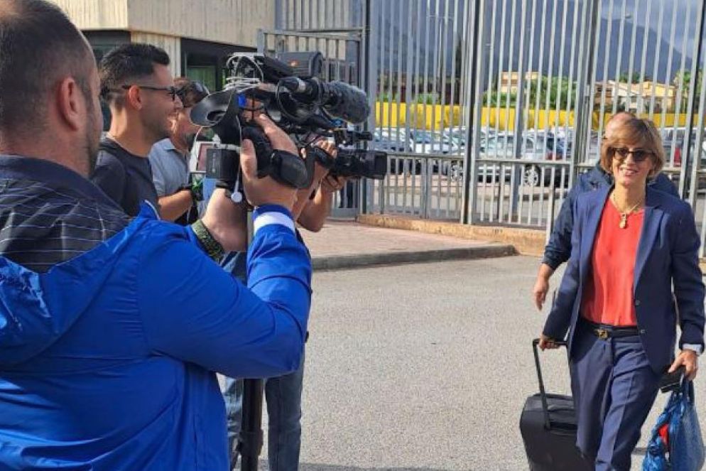 Giulia Bongiorno, avvocato di Salvini, arriva nell'aula bunker di Palermo - Ansa