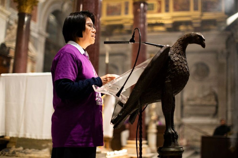 Suor Abby durante la veglia di preghiera dell'anno scorso - Talitha Kum