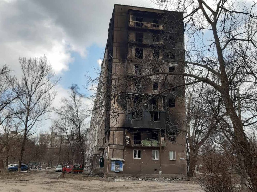 Mariupol, 12 marzo 2022. La distruzione del quartiere 17 - Immagine fornita ad "Avvenire" da un superstite