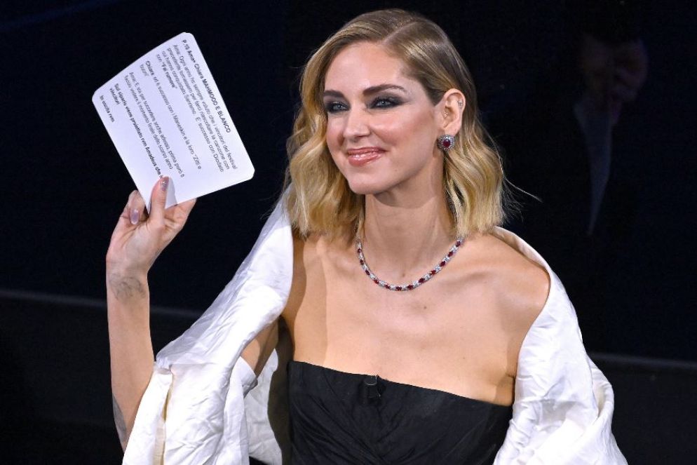 Chiara Ferragni sul palco dell'Ariston - Ansa