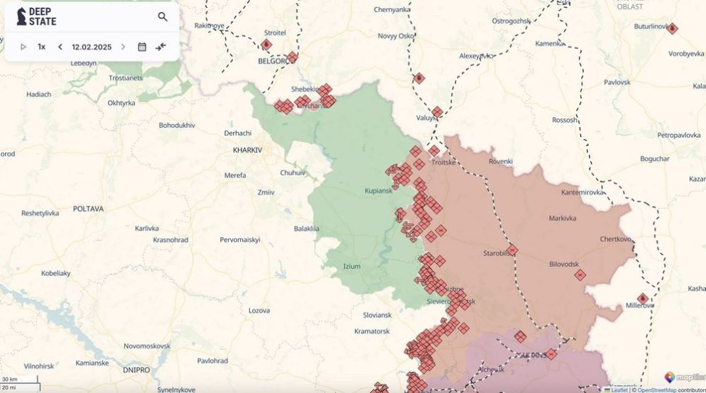 La situazione nella regione di Kharkiv - DeepState