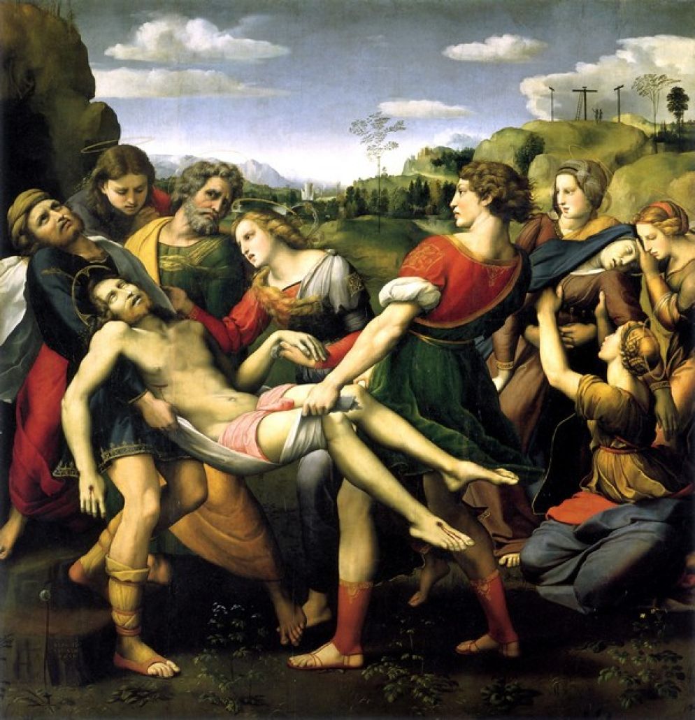 Raffaello Sanzio La Deposizione (parte dell’Altare Baglioni) 1507, olio su pannello, 184 × 176 cm. Pinacoteca Vaticana