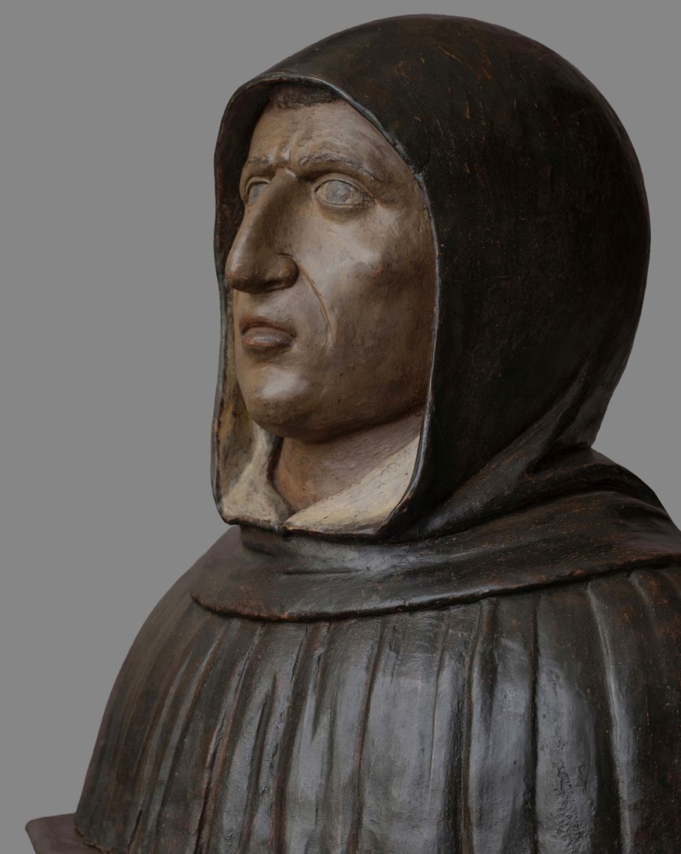 Il busto di Gerolamo Savonarola, attribuito a Marco della Robbia, esposto nel Museo di San Marco a Firenze - Antonio Quattrone
