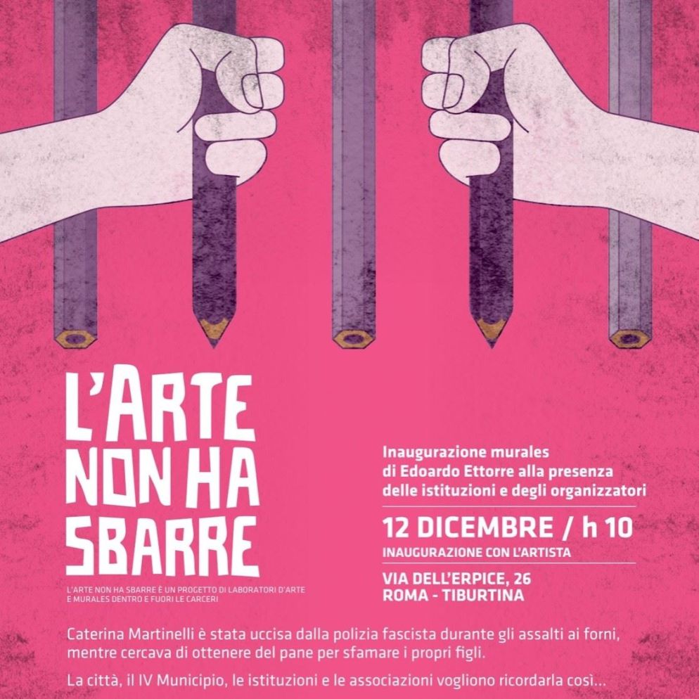 La locandina del progetto - L'arte non ha sbarre