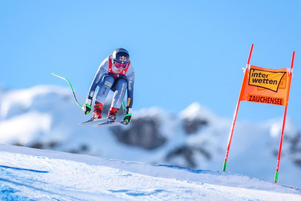 Sofia Goggia nella discesa di oggi sulle nevi austriache di Altenmarkt-Zauchensee - Ansa