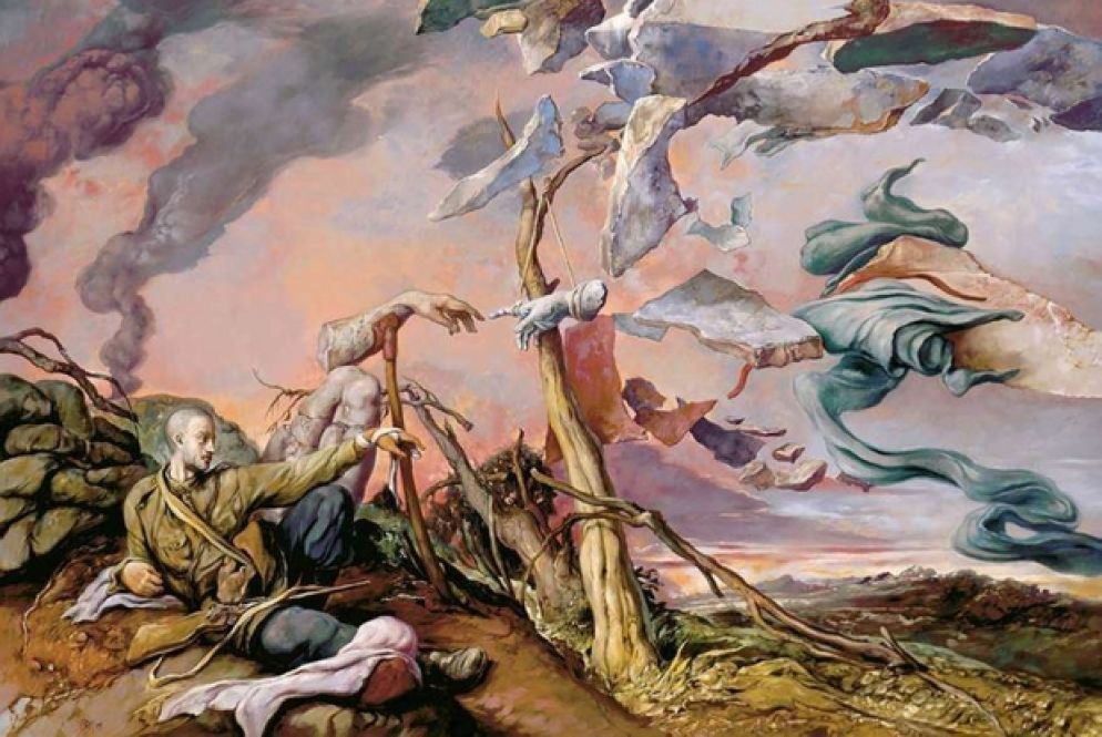 Samuel Bak, Creazione 1999 Olio su tela cm 76x102 Collezione privata