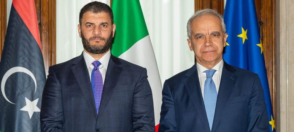 A sinistra, il ministro dell'interno libico Trabelsi con il ministro dell'Interno italiano, Piantedosi - Viminale