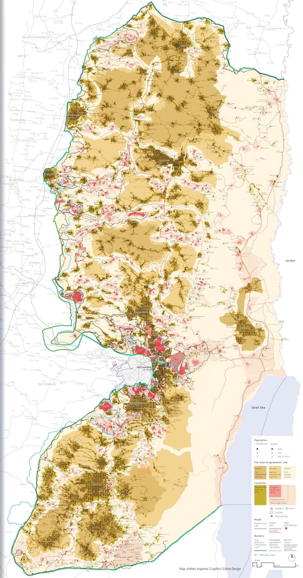 La mappa aggiornata degli insediamenti israeliani in Cisgiordania - Peace Now