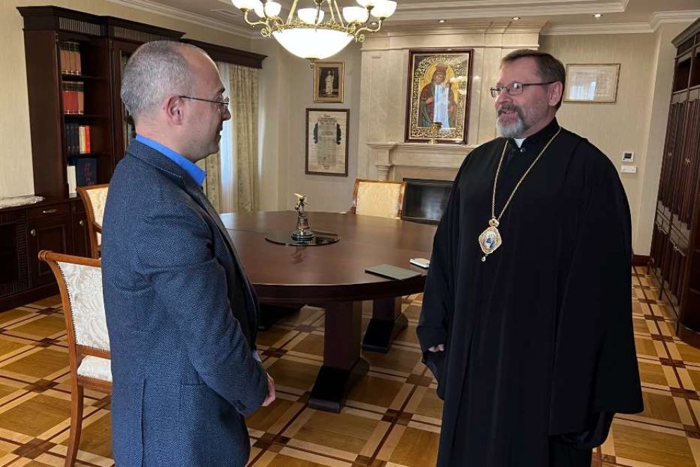 L’arcivescovo maggiore della Chiesa greco-cattolica ucraina, Sviatoslav Shevchuk, durante l'intervista con Avvenire - Avvenire
